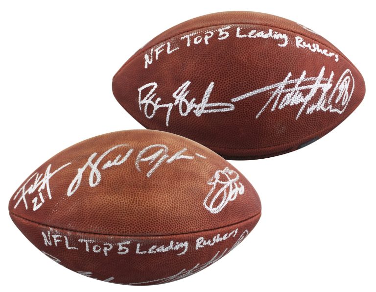 NFL Leading Rushers (5) Payton Smith Sanders Signed Official Nfl Football BAS 3