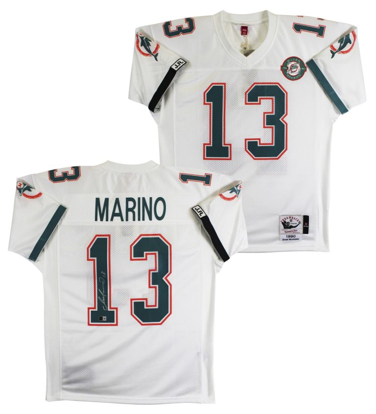 Dolphins Dan Marino Signed White 1990 TB M&N Authentic Jersey BAS #BY031302