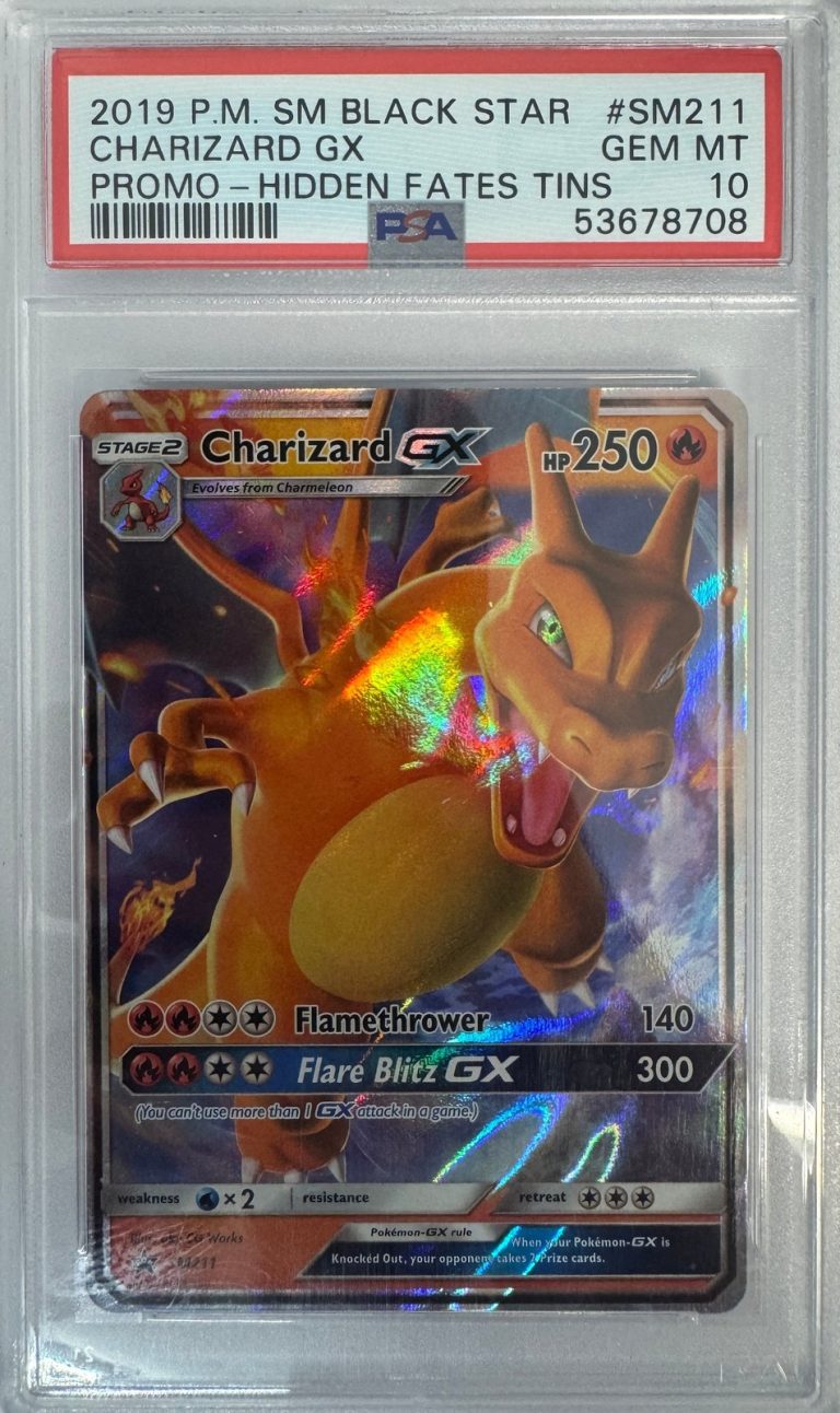 Graded 2019 Pokemon SM Black Star #SM211 Charizard Gx Hidden Fates PSA 10