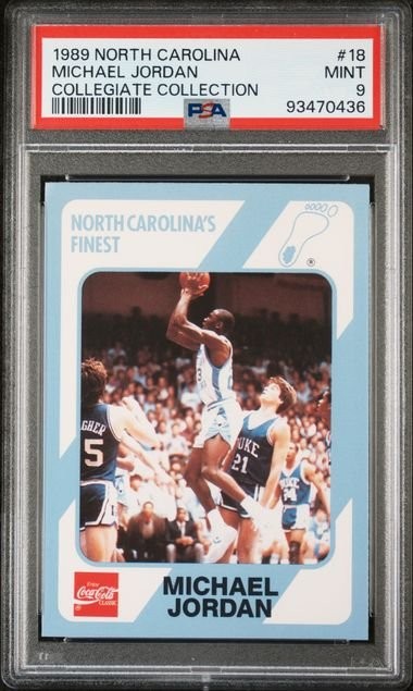 Graded 1989 Collegiate Collection Michael Jordan #18 Card PSA 9 Mint