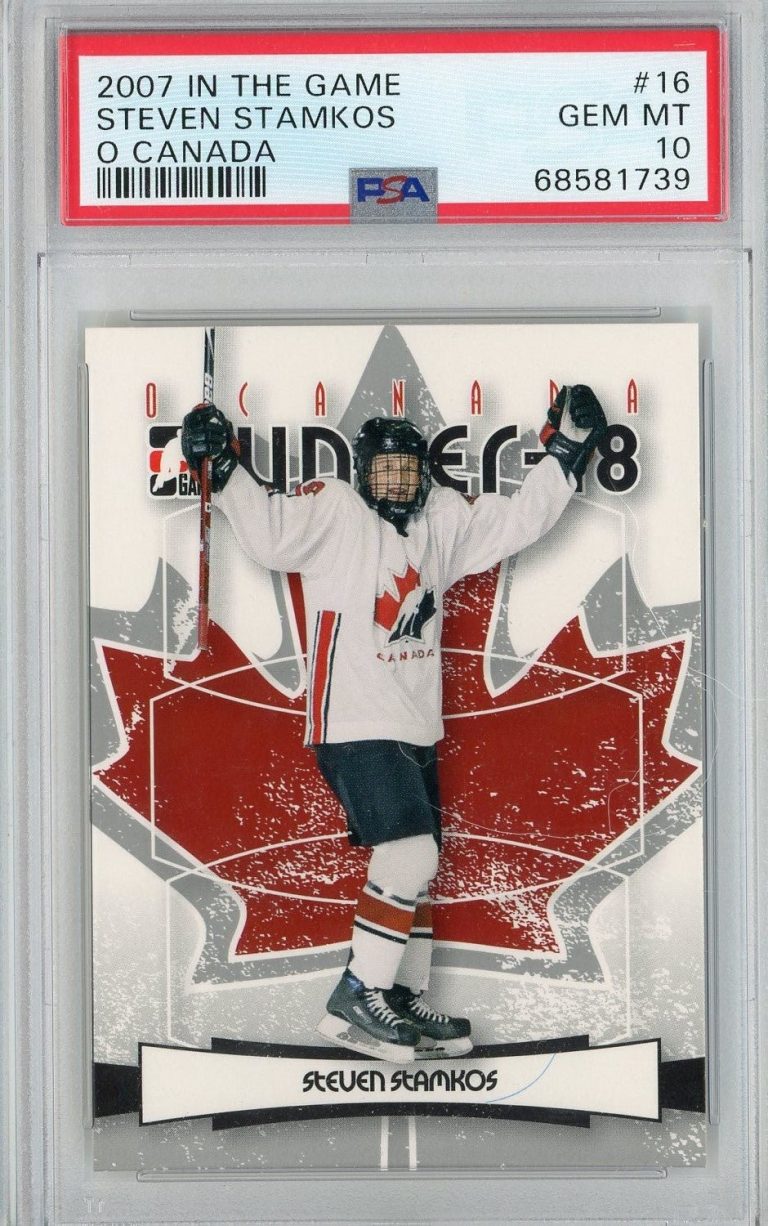 Graded 2007 In The Game Steven Stamkos #16 O Canada Rookie RC Card PSA 10