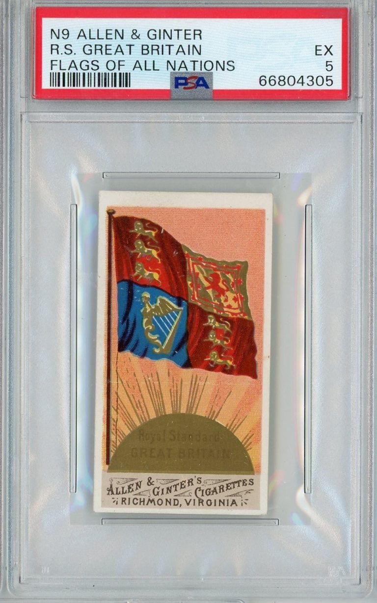 Graded 1887 Allen Ginter Flags of all Nations Great Britain Card PSA 5