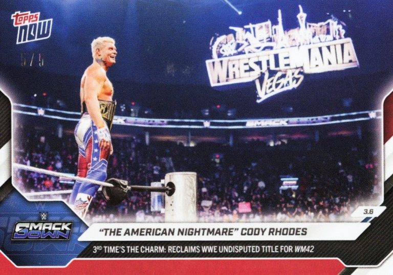 2026 Topps Now WWE Cody Rhodes #29 Red /5 Wrestling Card