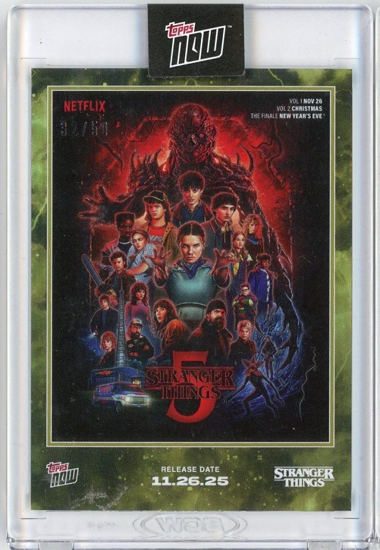 2025 Topps Now Stranger Things #STRA Gold /50 Season 5 Cover Art Card