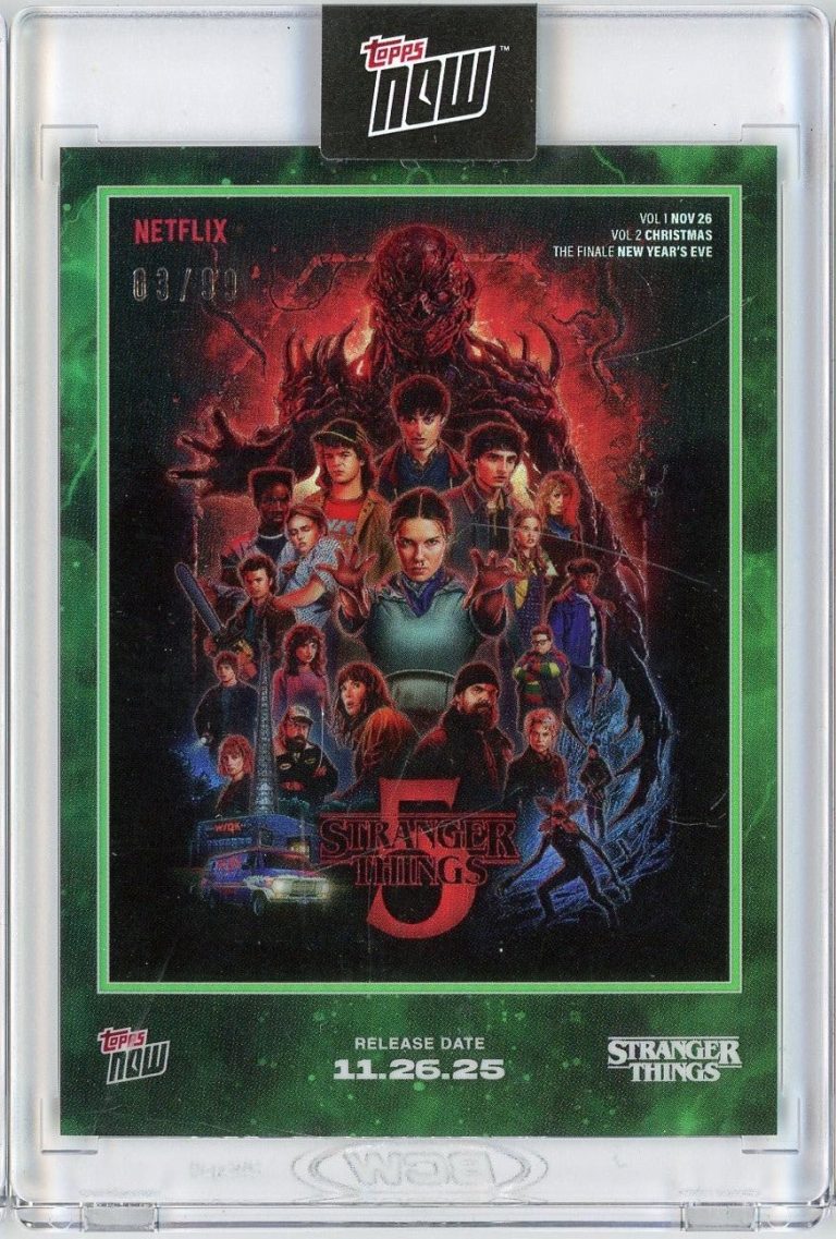 2025 Topps Now Stranger Things #STRA Green /99 Season 5 Cover Art Card