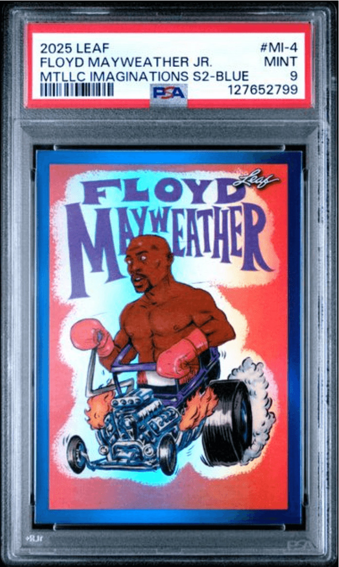 Graded 2025 Floyd Mayweather Jr #MI4 Metallic Series 2 Blue /49 Card PSA 9