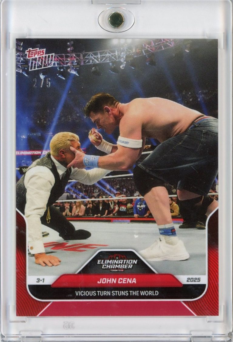 2025 Topps Now WWE John Cena #29 Red /5 Vicious Turn Stuns World Card