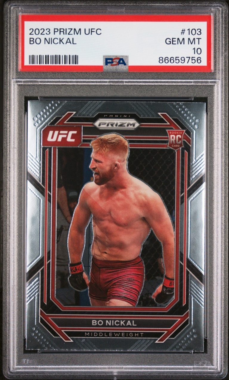 Graded 2023 Panini Prizm UFC Bo Nickal #103 Rookie UFC MMA Card PSA 10 Gem