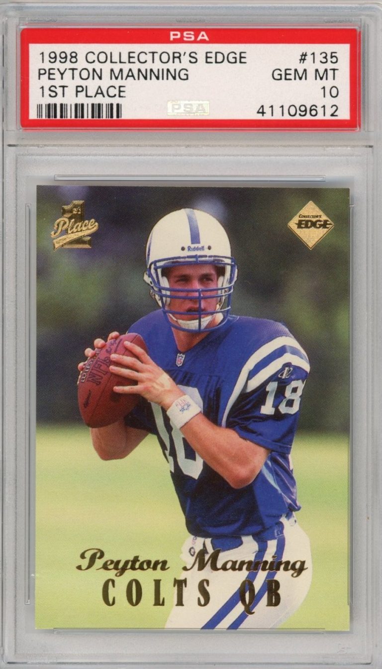 Graded 1998 Collector's Edge Peyton Manning #135 1st Place RC Card PSA 10