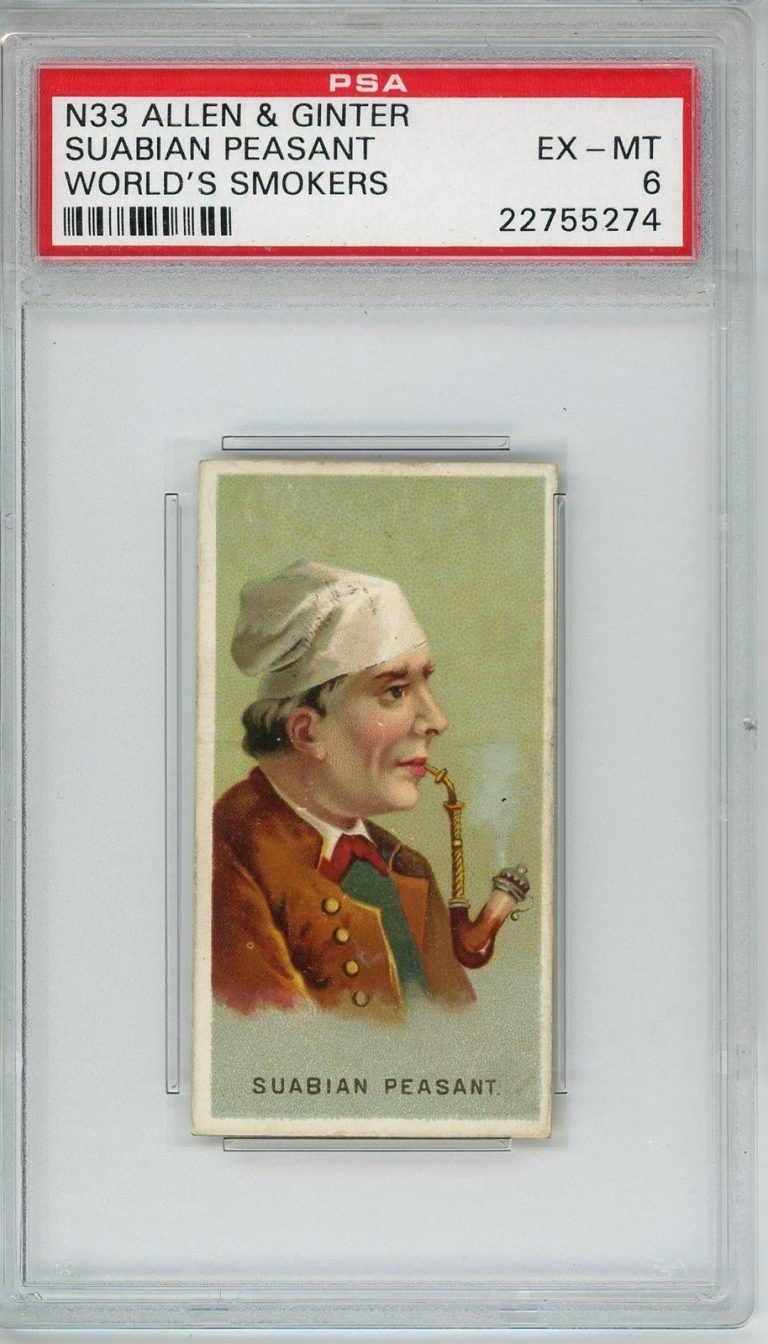Graded 1888 Allen Ginter Worlds Smokers N33 Suabian Peasant Card PSA 6