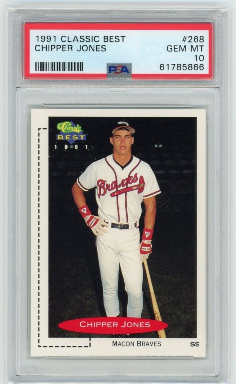 Graded 1991 Classic Best Chipper Jones #268 Rookie RC Card PSA 10 Gem