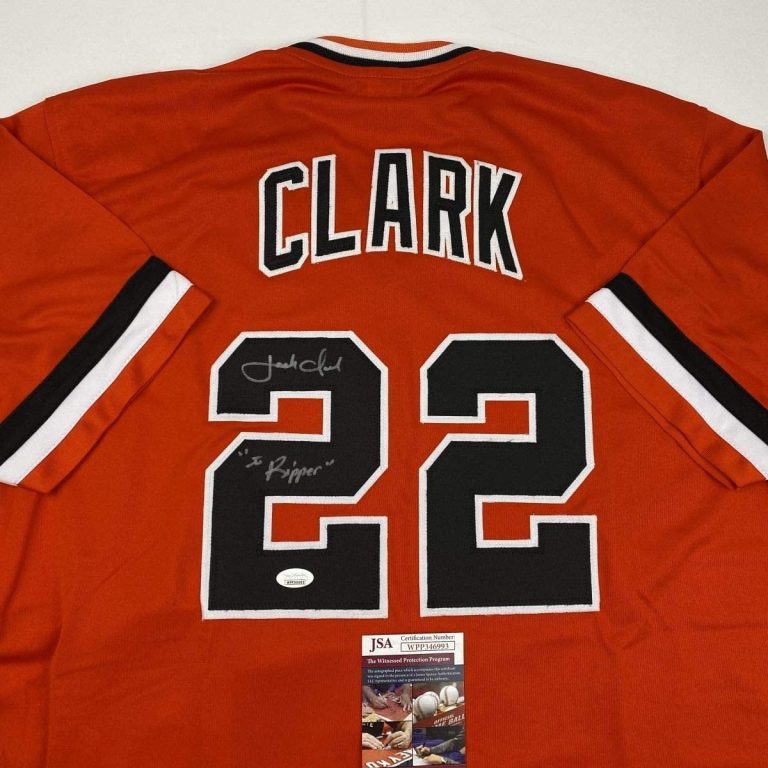 Signed Jack Clark The Ripper San Francisco Orange Jersey JSA COA