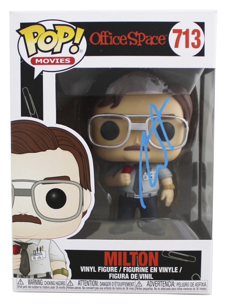 Stephen Root Office Space Signed Milton #713 Funko Pop Figure BAS #BY069732