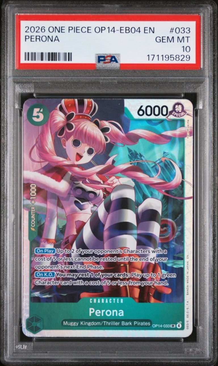 Graded 2026 One Piece Perona #033 EB04 Azure's Sea Seven EN TCG PSA 10