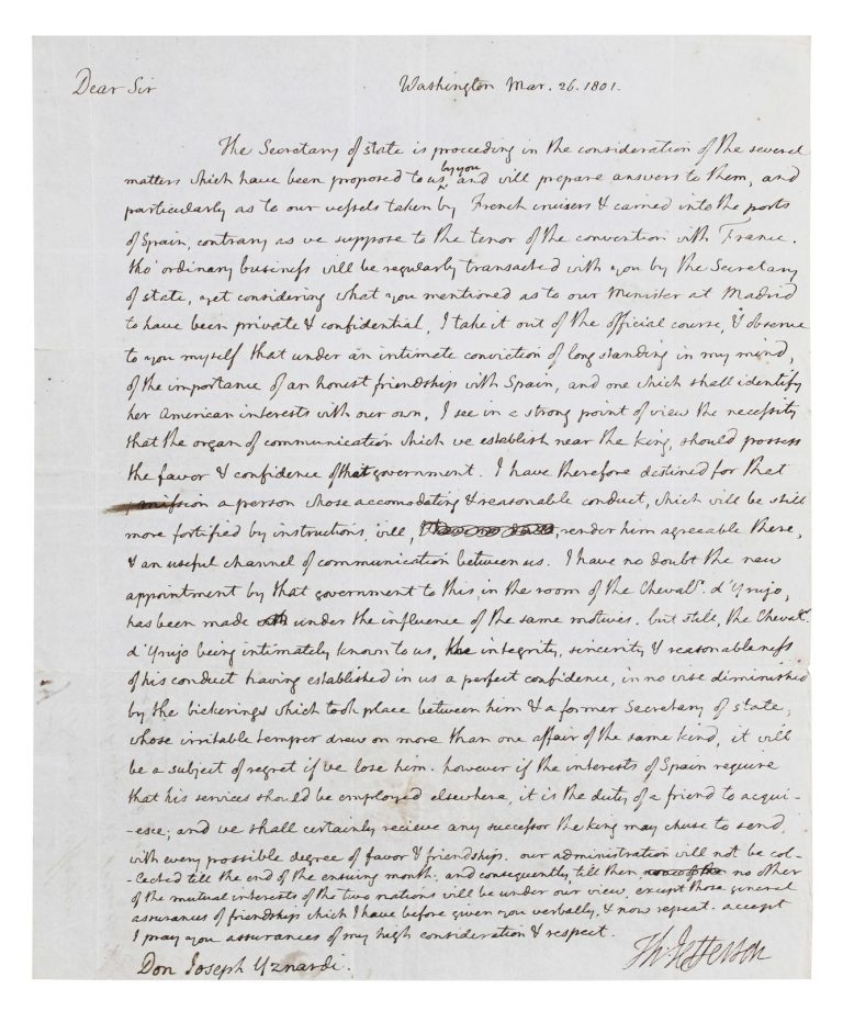 Thomas Jefferson Authentic Signed 8.25x10 1783 Handwritten Letter BAS #AG010015