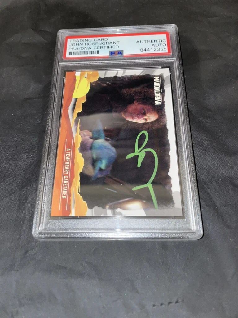 John Rosengrant Signed Mandalorian Trading Card Baby Yoda PSA/DNA #4
