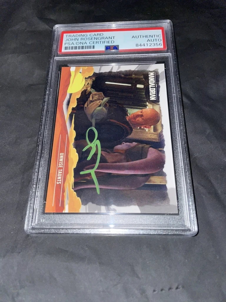 John Rosengrant Signed Mandalorian Trading Card Baby Yoda PSA/DNA #5