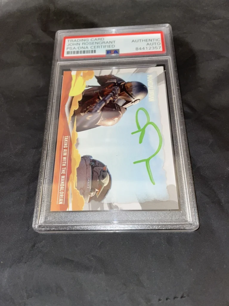 John Rosengrant Signed Mandalorian Trading Card Baby Yoda PSA/DNA #6