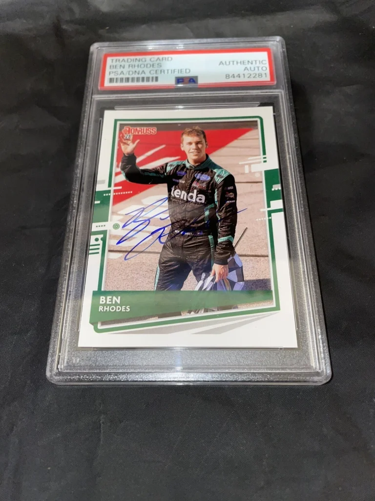 Ben Rhodes Signed Donruss NASCAR Trading Card PSA/DNA