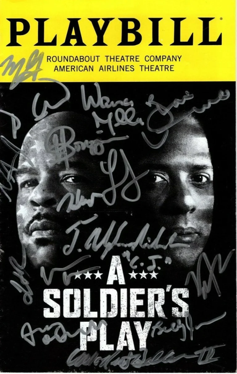 A SOLDIER'S PLAY Signed CAST Playbill w/ Hologram COA