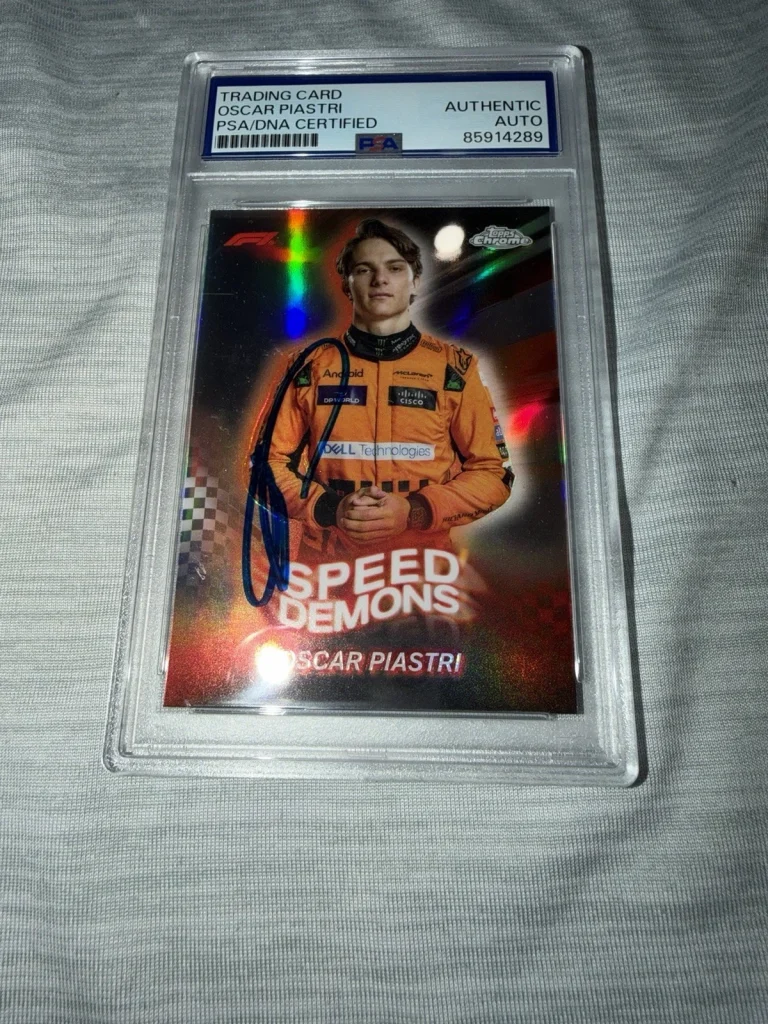Oscar Piastri Signed 2024 Topps Chrome F1 Card #SD-8 Speed Demons PSA/DNA