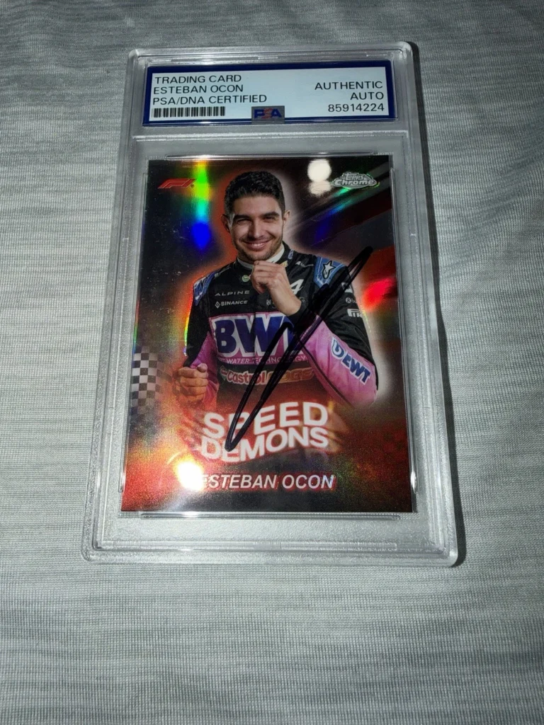 Esteban Ocon Signed 2024 Topps Chrome F1 Card #SD-9 Speed Demons PSA/DNA #2