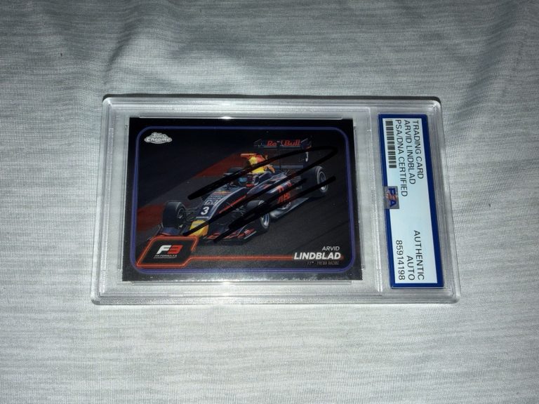 Arvid Lindblad Signed 2024 Topps Chrome F3 Card #117 F1 Rookie PSA/DNA