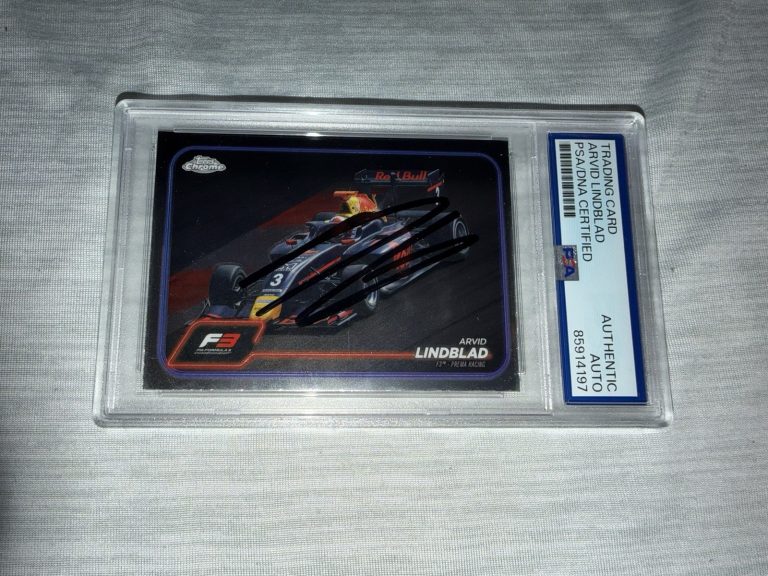 Arvid Lindblad Signed 2024 Topps Chrome F3 Card #117 F1 Rookie PSA/DNA #2