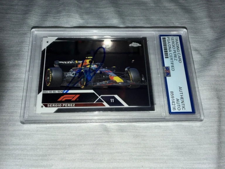 Sergio Checo Perez Signed 2023 Topps Chrome F1 Card #103 Red Bull Star PSA/DNA