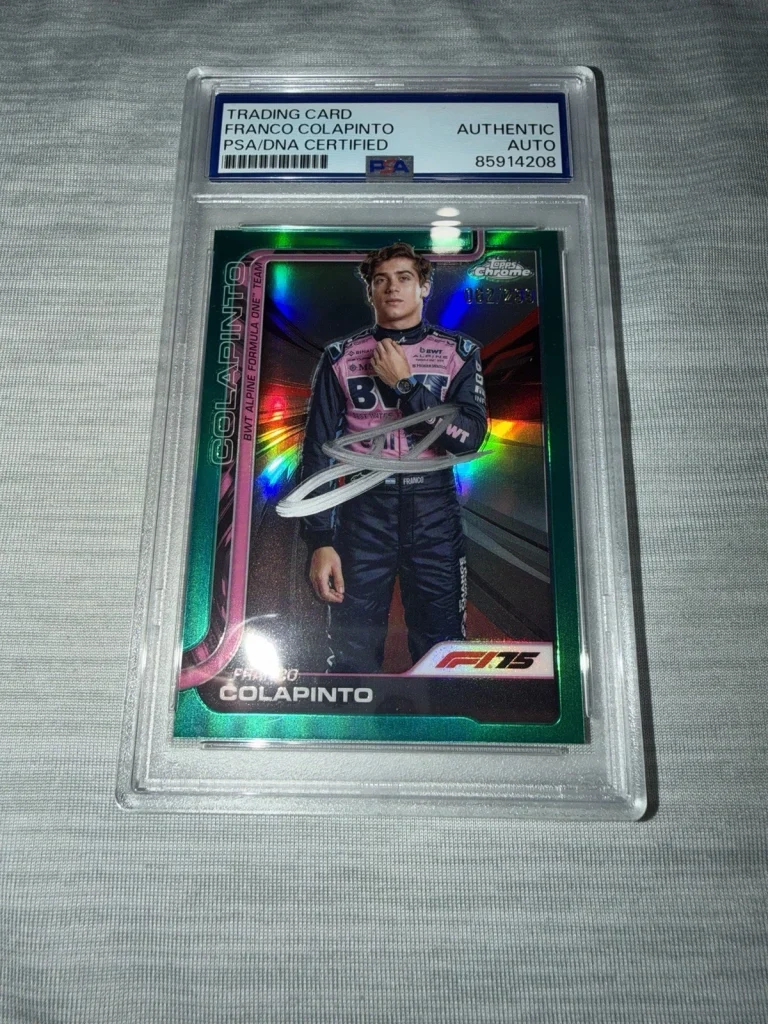 Franco Colapinto Signed 2025 Topps Chrome F1 Card #15 Green /299 RC PSA/DNA