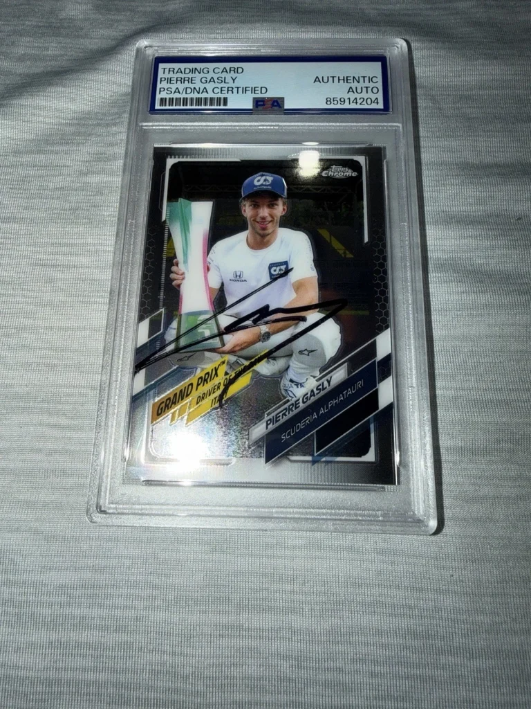 Pierre Gasly Signed 2021 Topps Chrome F1 Card Driver Of The Day PSA/DNA