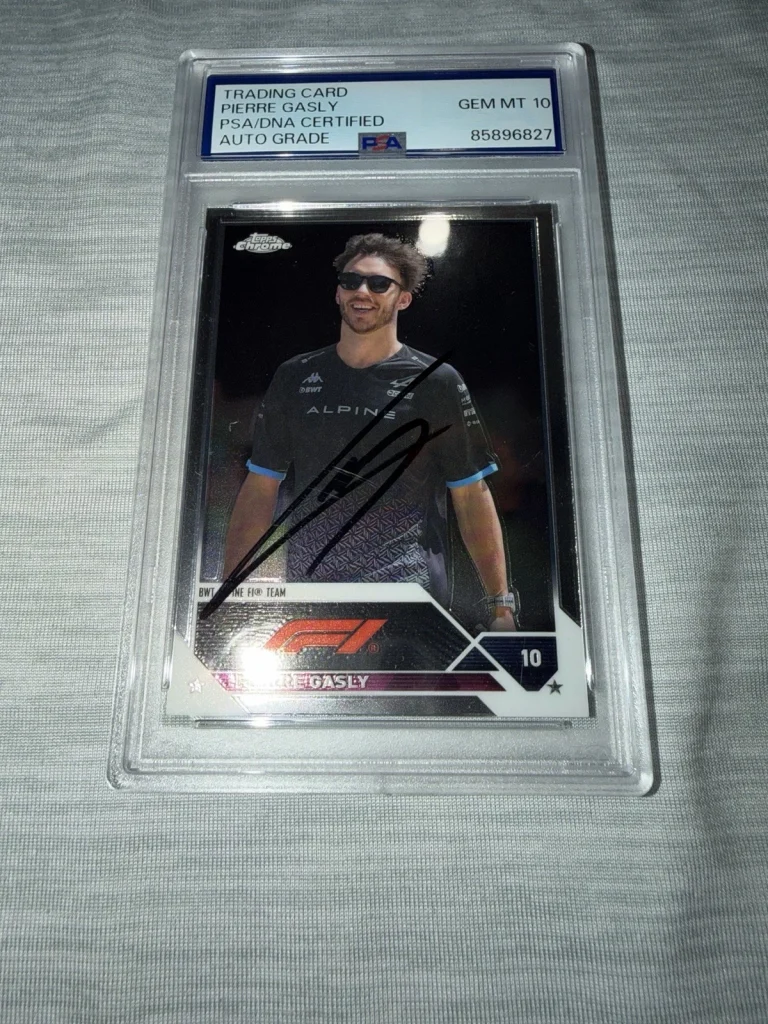 Pierre Gasly Signed 2023 Topps Chrome F1 Card #53 Gem 10 AG Alpine PSA/DNA