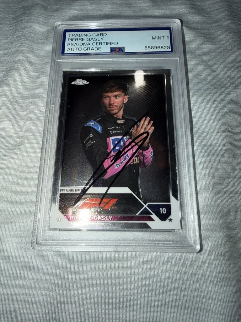 Pierre Gasly Signed 2023 Topps Chrome F1 Card #52 Mint 9 AG Alpine PSA/DNA