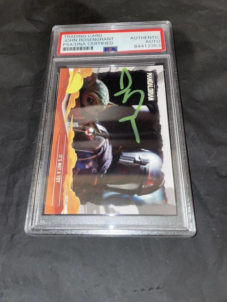 John Rosengrant Signed Mandalorian Trading Card Baby Yoda PSA/DNA #2