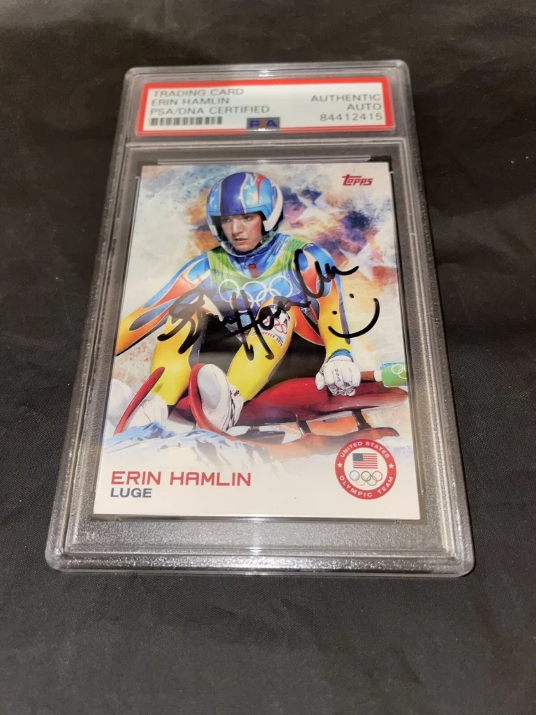 Erin Hamlin Signed Topps US Olympic Team Trading Card PSA/DNA Encap