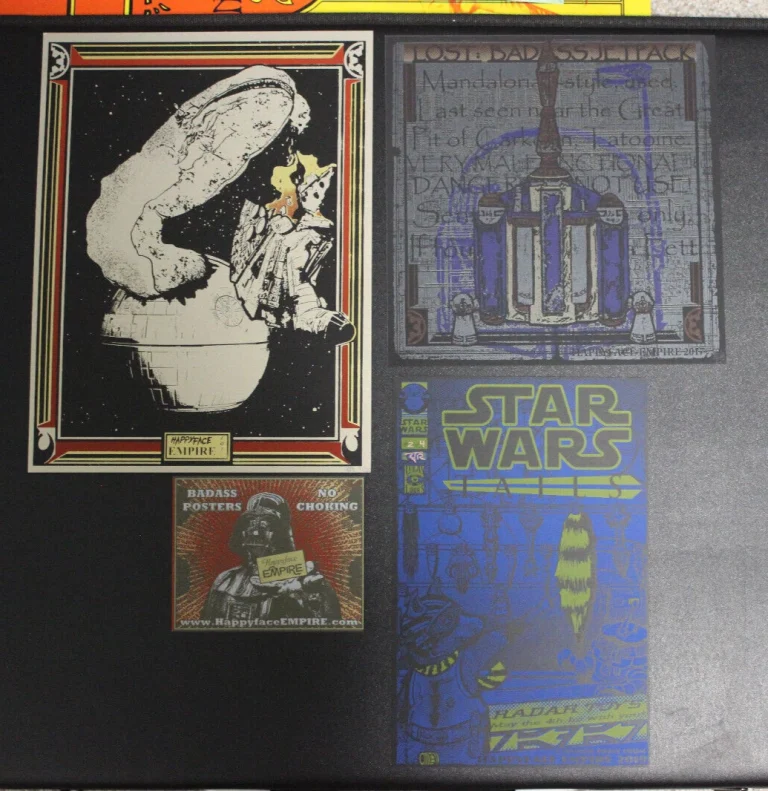 Series of small Star Wars Screen Print flats.