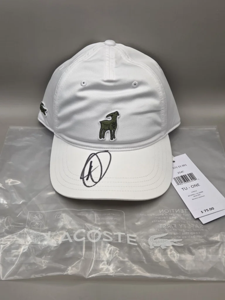 NOVAK DJOKOVIC signed autographed OFFICIAL LACOSTE LE GOAT HAT BECKETT (BAS) 🐐