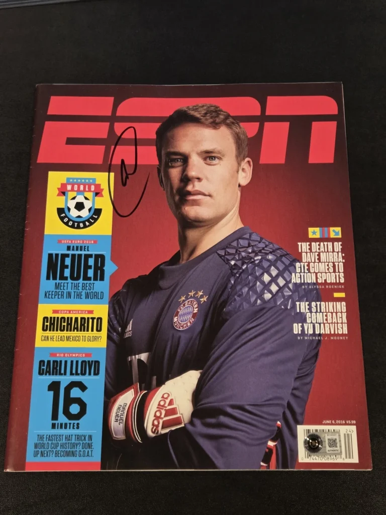 GERMAN LEGEND MANUEL NEUER signed autographed ESPN MAGAZINE BECKETT (BAS) WC2014