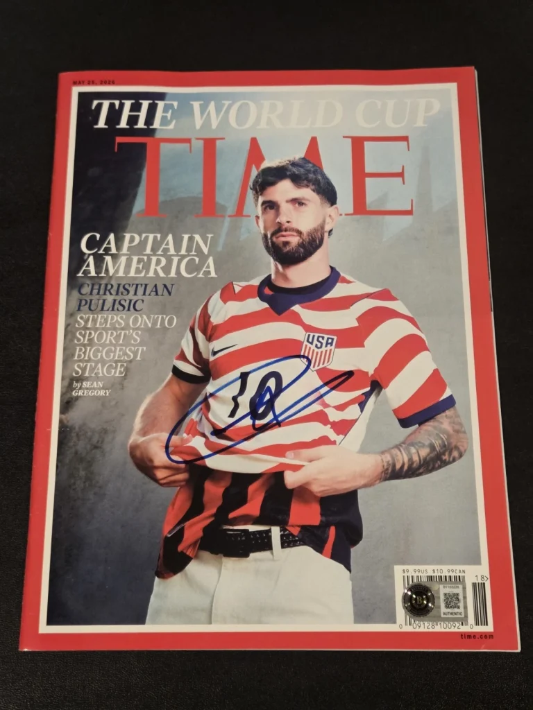 USA SOCCER CHRISTIAN PULISIC signed autographed TIME MAGAZINE BECKETT (BAS)