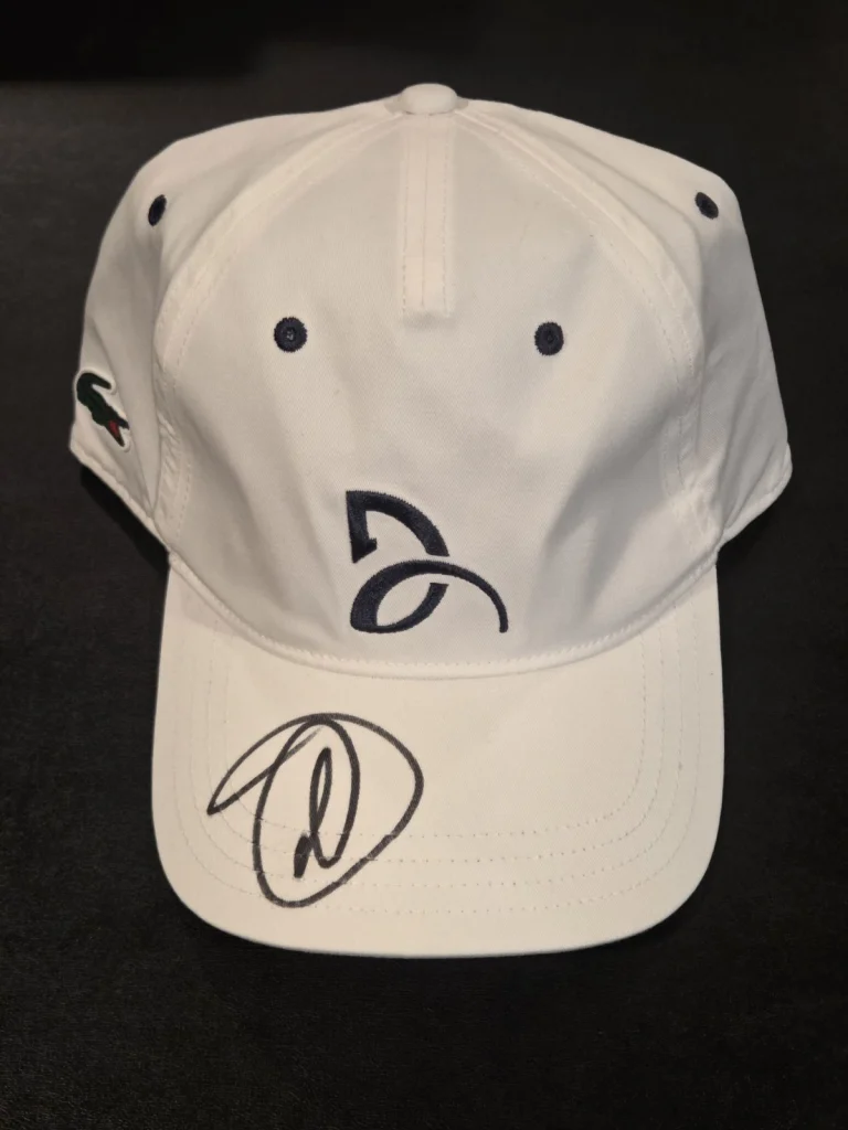 NOVAK DJOKOVIC signed autographed OFFICIAL WHITE LACOSTE HAT BECKETT (BAS) 🐐