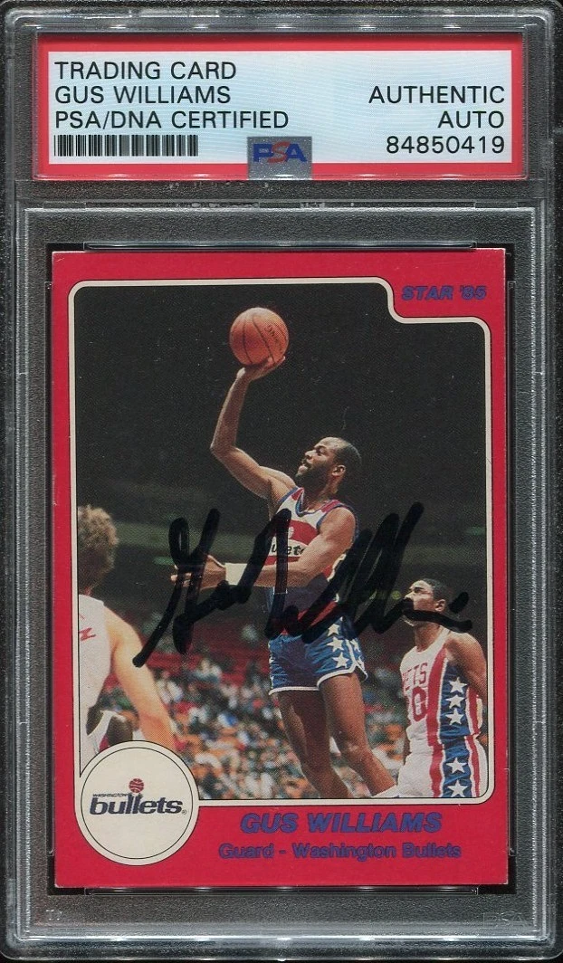 GUS WILLIAMS signed autographed 1984-85 STAR CO. CARD PSA/DNA  VERY RARE