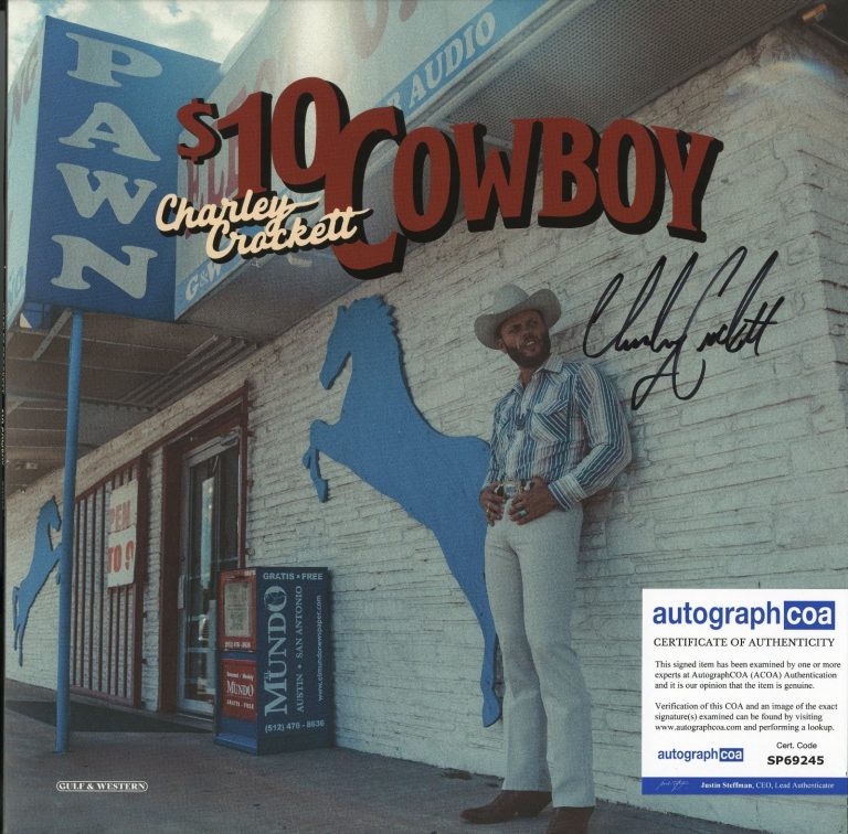 Charley Crockett signed Vinyl Record ACOA, $10 Cowboy