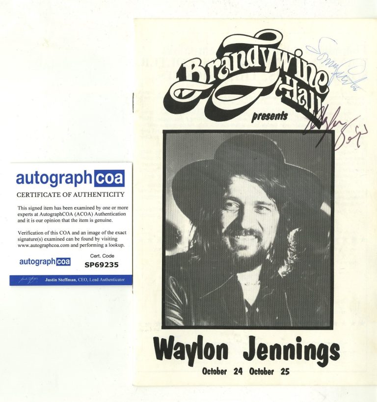 Waylon Jennings and Sonny Curtis signed Tour Program ACOA