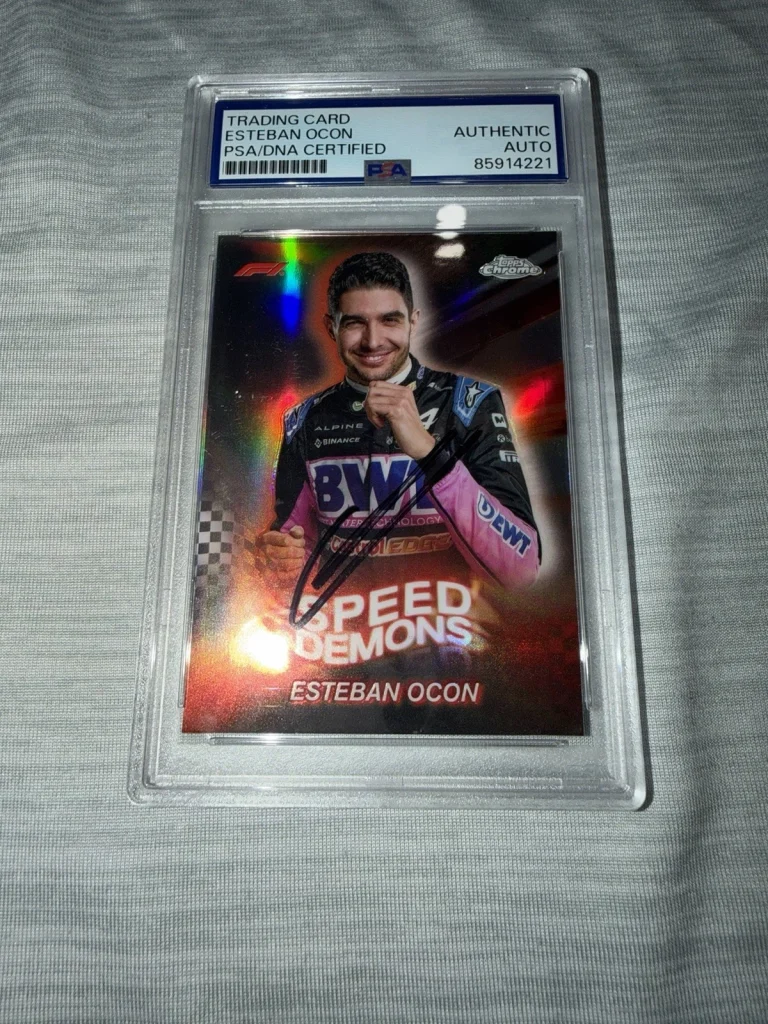 Esteban Ocon Signed 2024 Topps Chrome F1 Card #SD-9 Speed Demons PSA/DNA