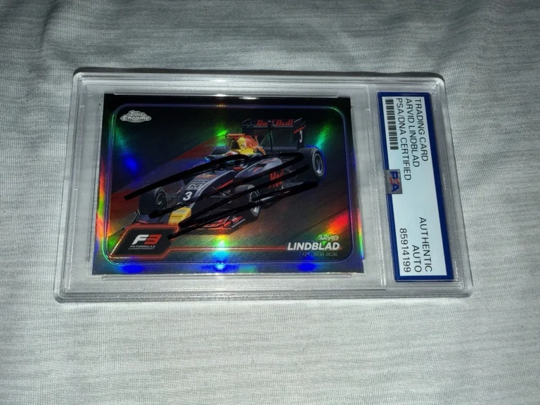 Arvid Lindblad Signed 2024 Topps Chrome F3 Card #117 Refractor Rookie PSA/DNA