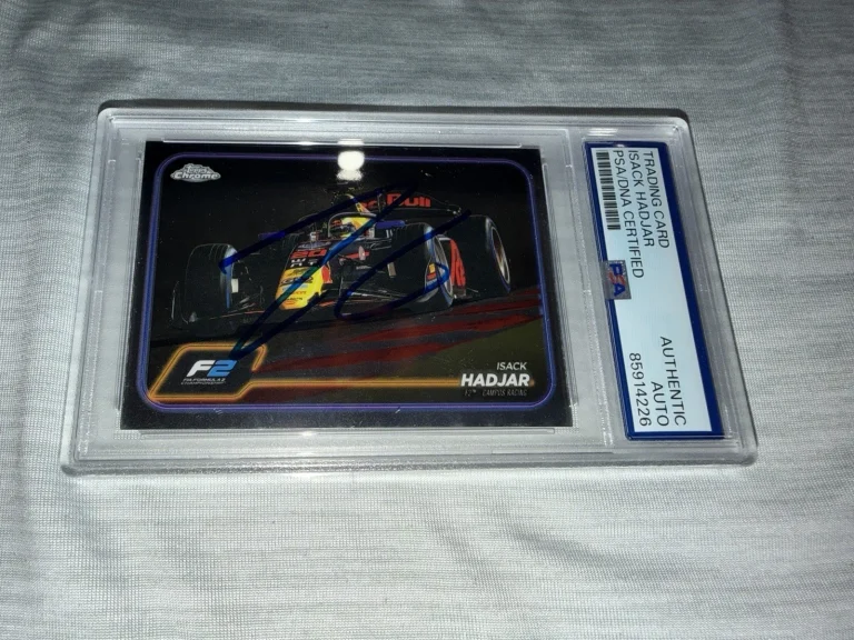 Isack Hadjar Signed 2024 Topps Chrome F3 Card #113 F1 Future Star PSA/DNA