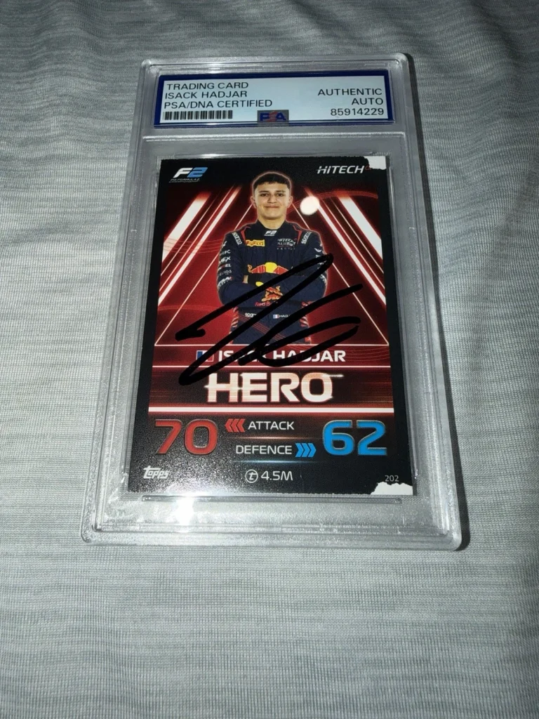 Isack Hadjar Signed 2023 Topps Turbo Attax F2 Card Red Bull Racing Bulls PSA/DNA
