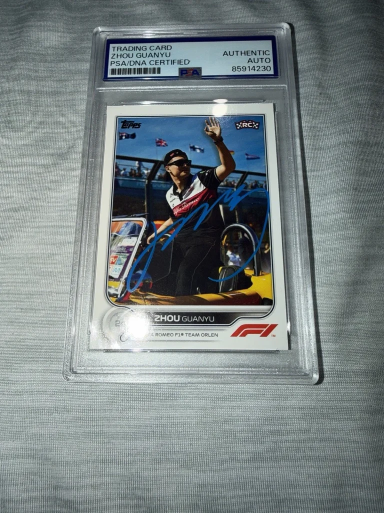 Zhou Guanyu Signed 2022 Topps Card #66 Rookie Card Formula 1 Star PSA/DNA