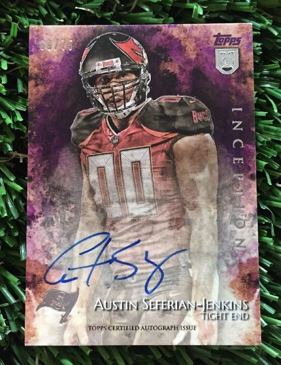 2014 TOPPS INCEPTION AUSTIN SEFERIAN JENKINS ON CARD AUTO RC #ED /75 BUCS