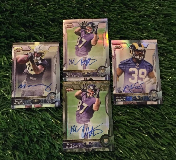 (4) 2015 TOPPS CHROME BASE & REFRACTOR RC Auto Lot WILLIAMS CAMO